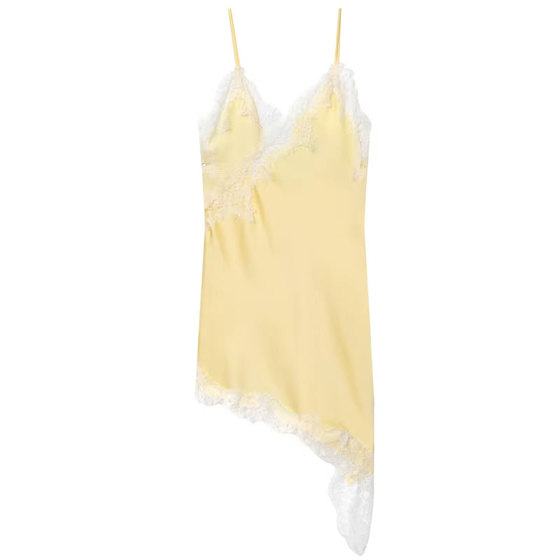 Backless Lace Midi Slip Dress