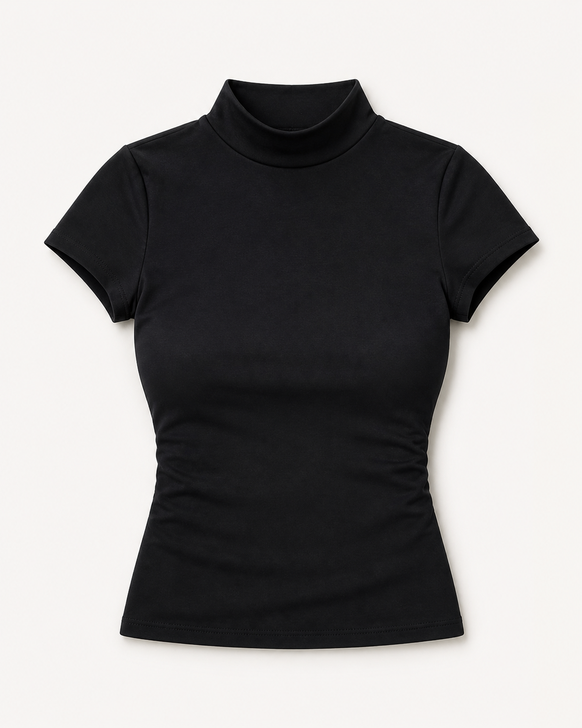 Lena Mock-Neck Short-Sleeve Top