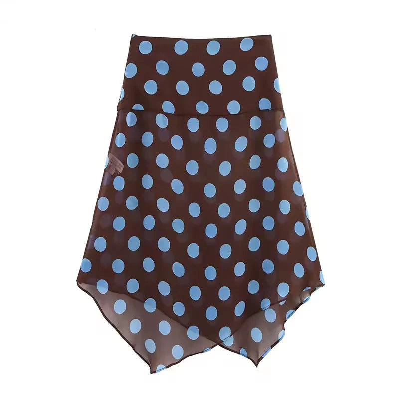 Polka Dot Halter Top & Midi Skirt Set