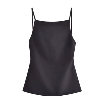 2025 Black Backless Top Female White Sleeveless Crop Top with Straps Summer Sexy Tops Woman Party Women'S Evening Top