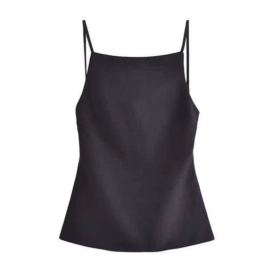 2025 Black Backless Top Female White Sleeveless Crop Top with Straps Summer Sexy Tops Woman Party Women'S Evening Top