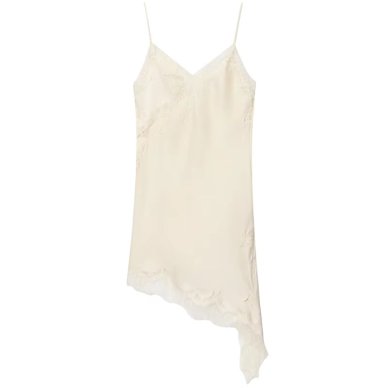 Backless Lace Midi Slip Dress