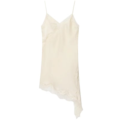 Backless Lace Midi Slip Dress