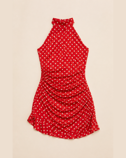 Sienna Polka Dot Halter Mini Dress