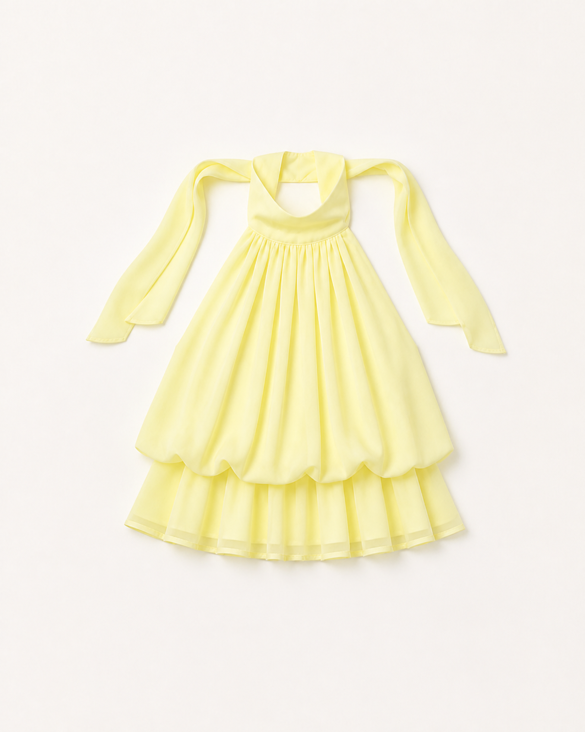 Delphine Tie-Front Chiffon Mini Dress