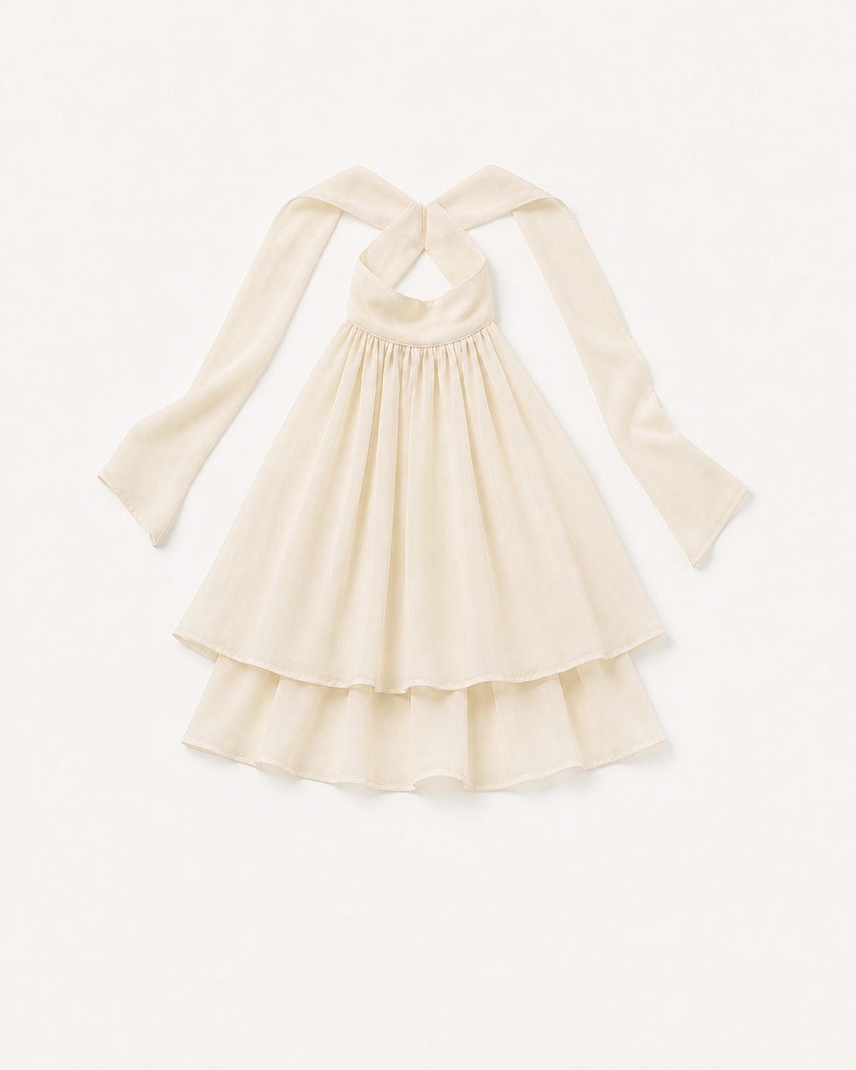 Delphine Tie-Front Chiffon Mini Dress