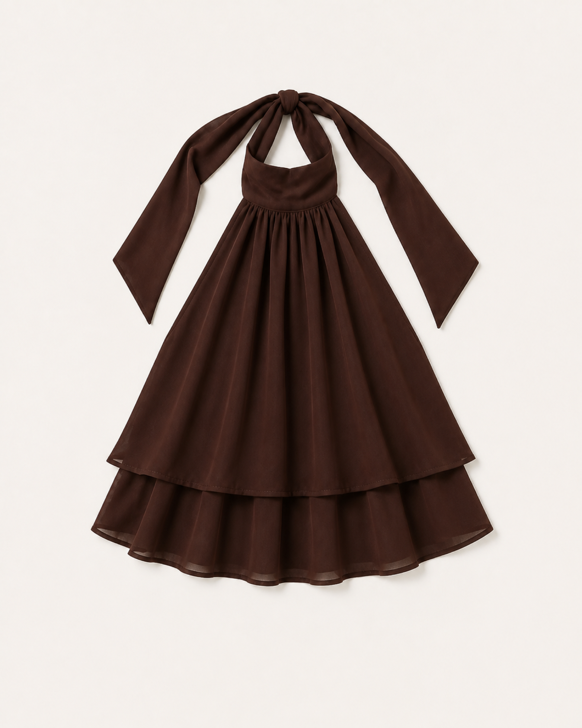 Delphine Tie-Front Chiffon Mini Dress