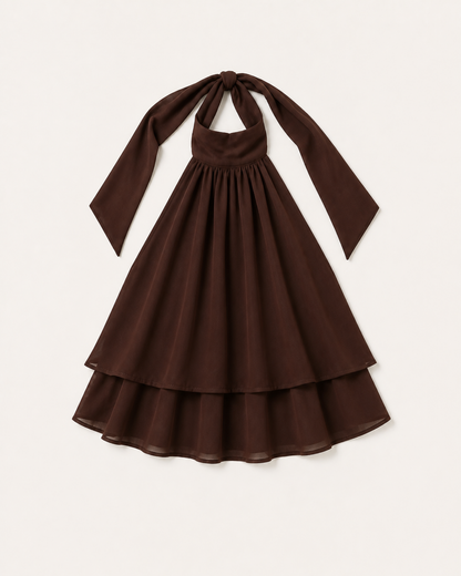 Delphine Tie-Front Chiffon Mini Dress