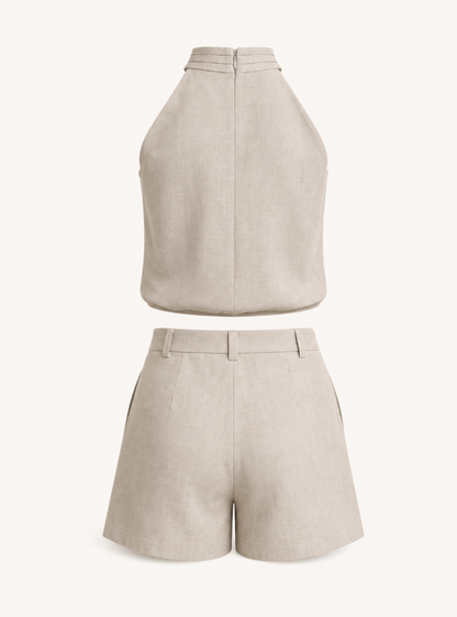 Thea Halter Top & Shorts Set