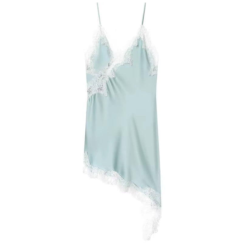 Backless Lace Midi Slip Dress