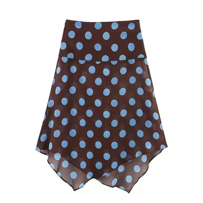 Polka Dot Halter Top & Midi Skirt Set