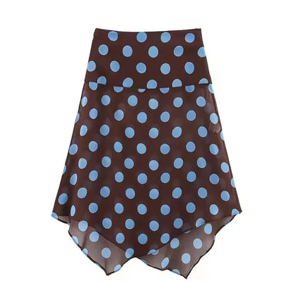 Polka Dot Halter Top & Midi Skirt Set