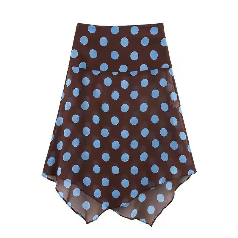 Polka Dot Halter Top & Midi Skirt Set