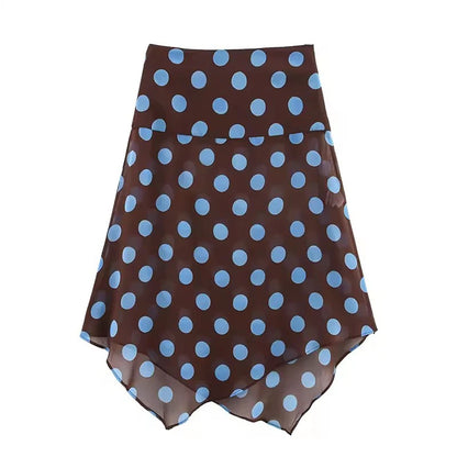 Polka Dot Halter Top & Midi Skirt Set