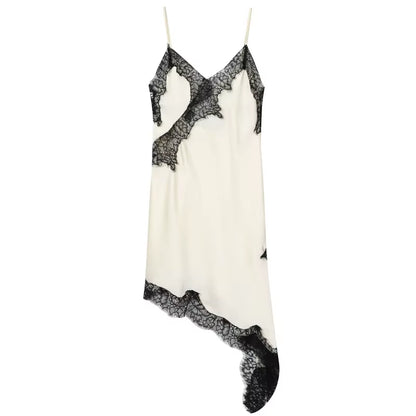 Backless Lace Midi Slip Dress