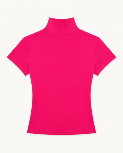 Lena Mock-Neck Short-Sleeve Top