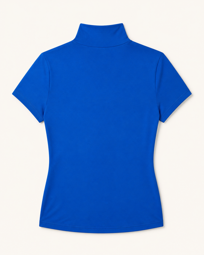 Lena Mock-Neck Short-Sleeve Top