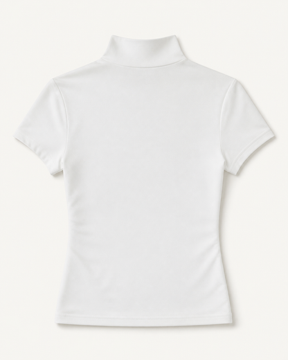 Lena Mock-Neck Short-Sleeve Top