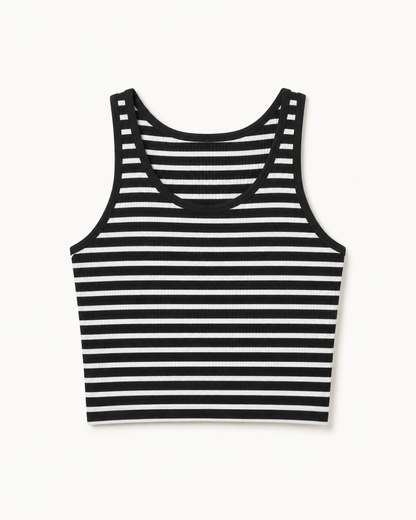 Frankie Striped Racerback Crop Tank