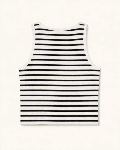 Frankie Striped Racerback Crop Tank