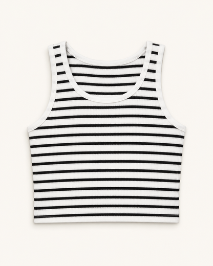 Frankie Striped Racerback Crop Tank